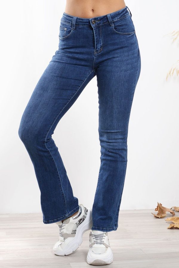 Τζιν Παντελόνι Bootcut Ξεβαμμένο Μπλε