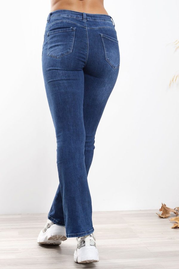 Τζιν Παντελόνι Bootcut Ξεβαμμένο Μπλε