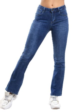 Τζιν Παντελόνι Bootcut Ξεβαμμένο Μπλε