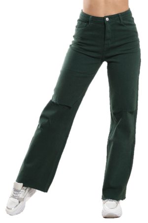 Τζιν Παντελόνι Φαρδύ Πράσινο