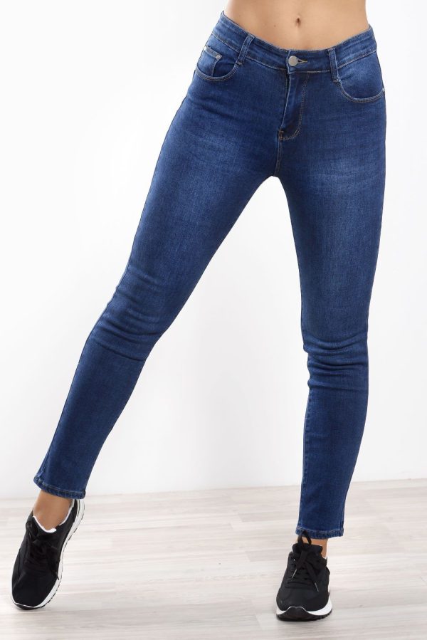 Τζιν Παντελόνι Denim Push Up Ξεβαμμένο Μπλε