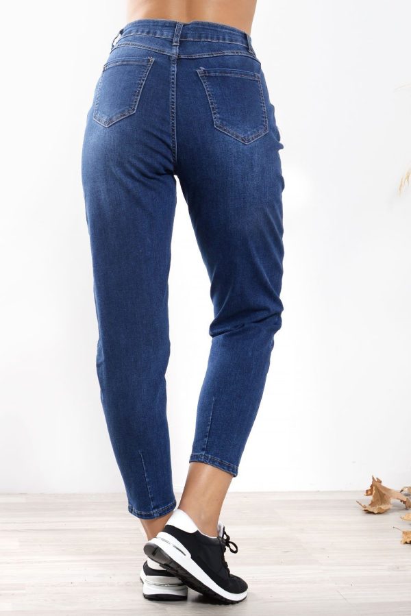 Τζιν Παντελόνι με Πιέτες Μπλε