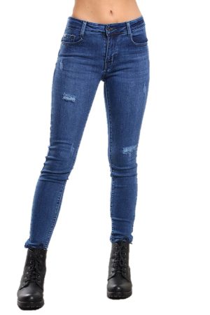 Τζιν Παντελόνι με Φθορές Μπλε