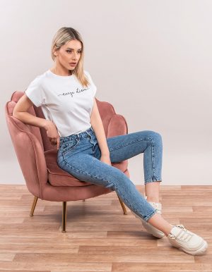 Mom-fit τζιν - Μπλε