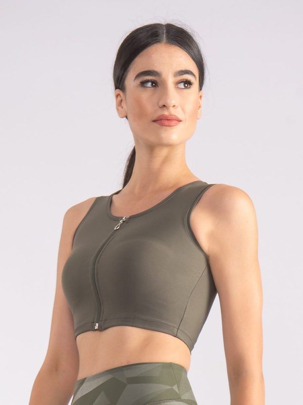 devon_khaki_2 Devon Χακί Αμάνικο crop τοπ.