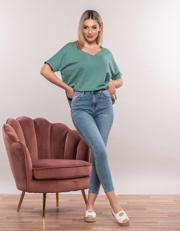 Ψηλόμεσο εφαρμοστό τζιν παντελόνι