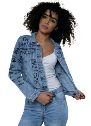 Jacket με γράμματα - Jean
