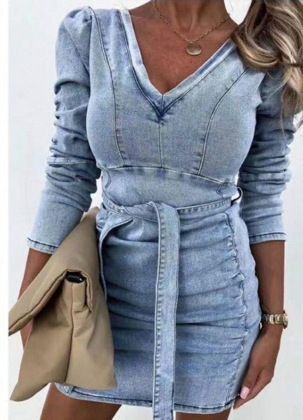 Mini jean φόρεμα ελαστικό