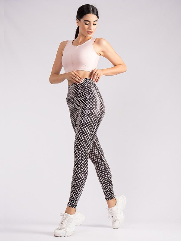 Pisces powder Ψηλόμεσο pushup κολάν σύσφιξης με leather look.
