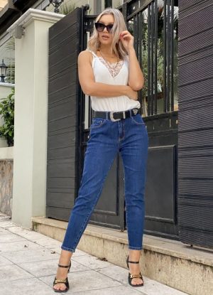 ψηλόμεσο jean - Μπλε