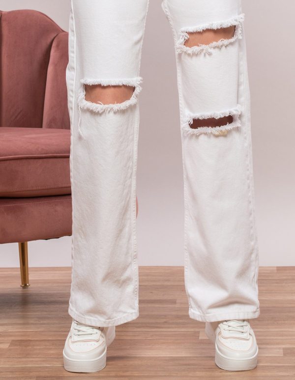 Wide leg τζιν με ανοίγματα