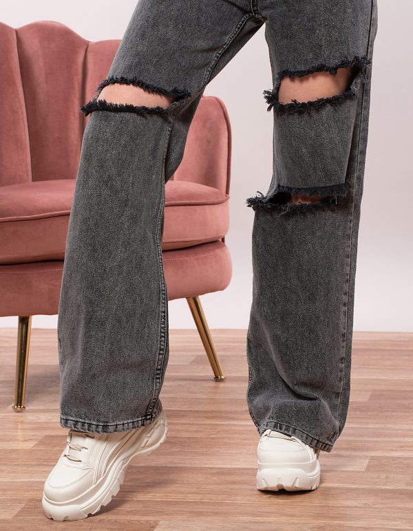 Wide leg τζιν με ανοίγματα