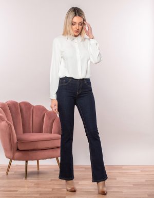 Τζιν καμπάνα σε σκούρο denim - Μπλε Τζιν καμπάνα σε σκούρο denim - Μπλε