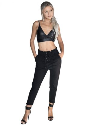 τζιν παντελόνι με λάστιχο - Μαύρο τζιν παντελόνι με λάστιχο - Μαύρο